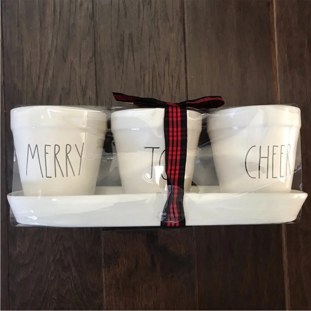 Rae Dunn by Magenta ‘Merry, Joy, Cheer’ Planters - Picture 1 of 7